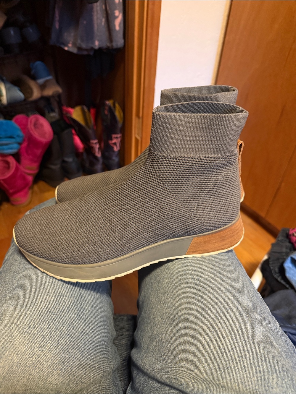 Women’s Knit Slip-On Ankle Sneakers - Charcoal